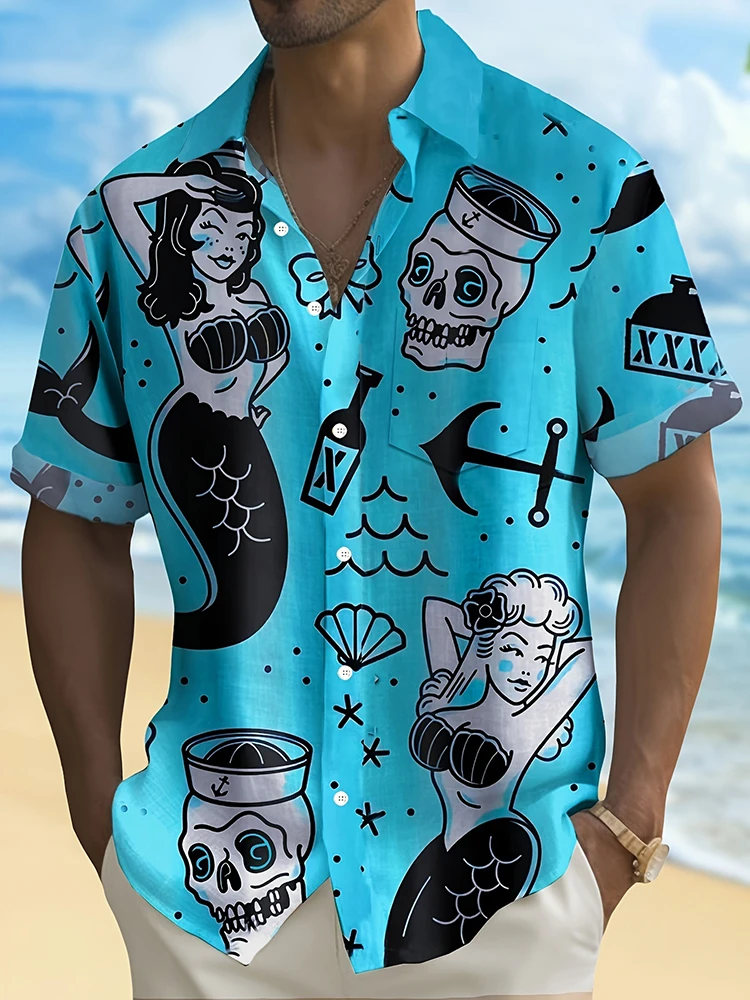 Summer Men's Fashion Casual So - Resort Shirt Floral ulasan dan harga