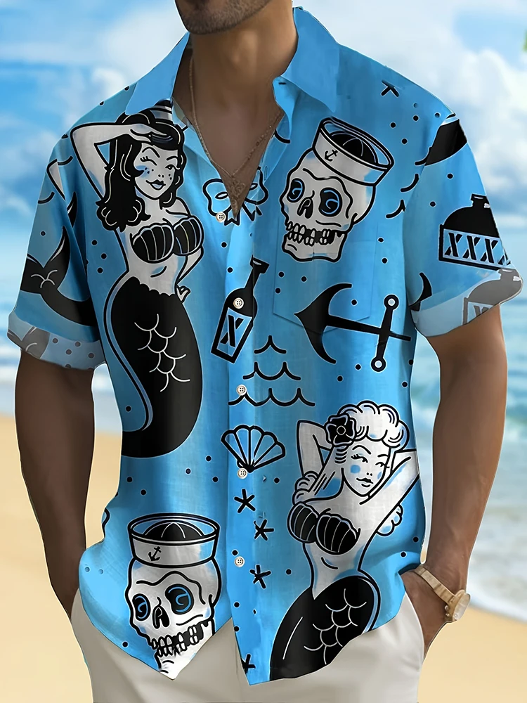 Summer Men's Fashion Casual So - Resort Shirt Floral ulasan dan harga