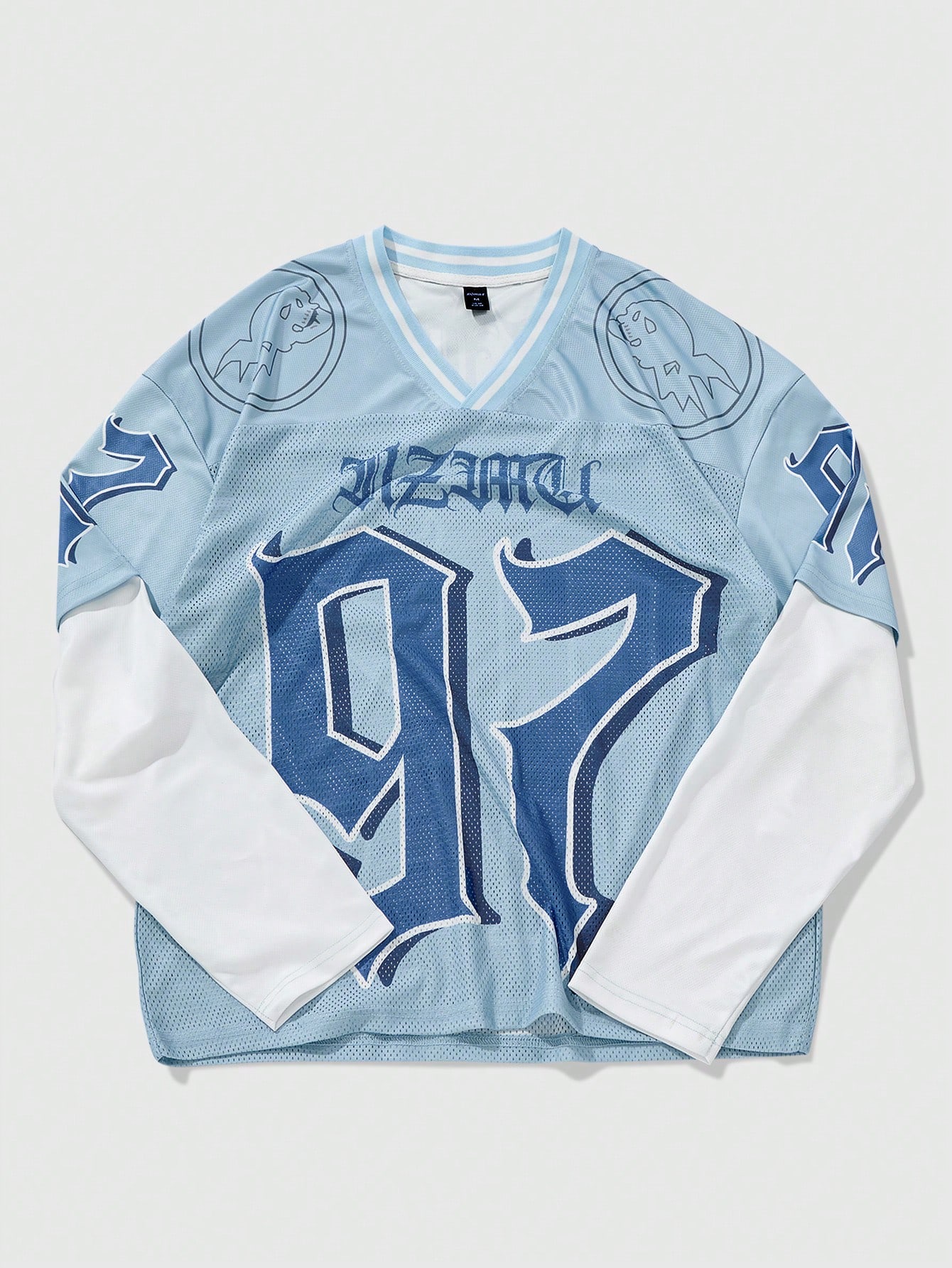 Men's V-Neck Mesh Long Sleeve  - Tee Graphic Print ulasan dan harga