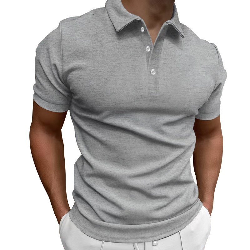 Casual Slim Fit Shirt Short Sl - Polo Shirt Pique ulasan dan harga