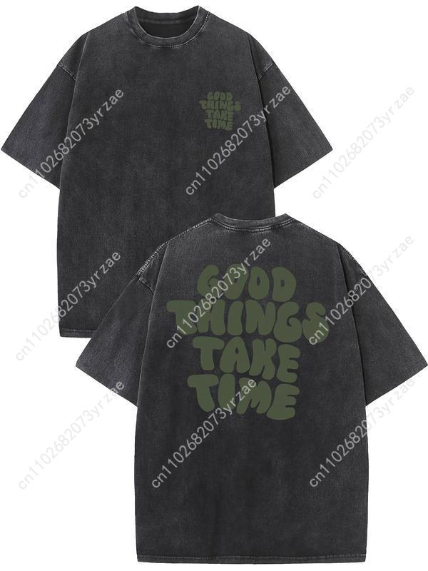 Good Things Take Time Retro Te - Linen Shirt Breathable ulasan dan harga