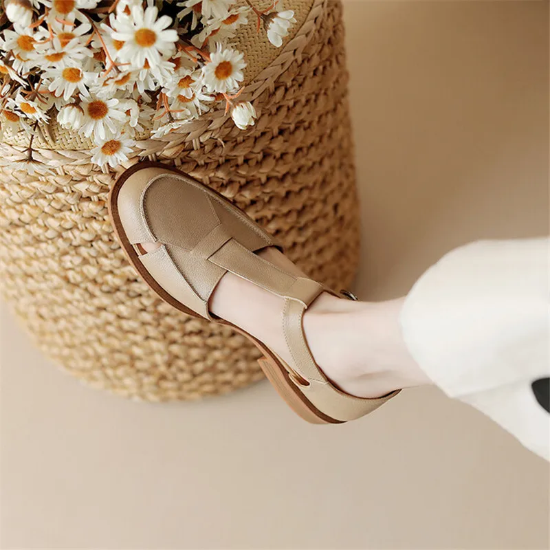 2023 Summer Sandals Cowhide Ro - Casual Sandal Leather ulasan dan harga