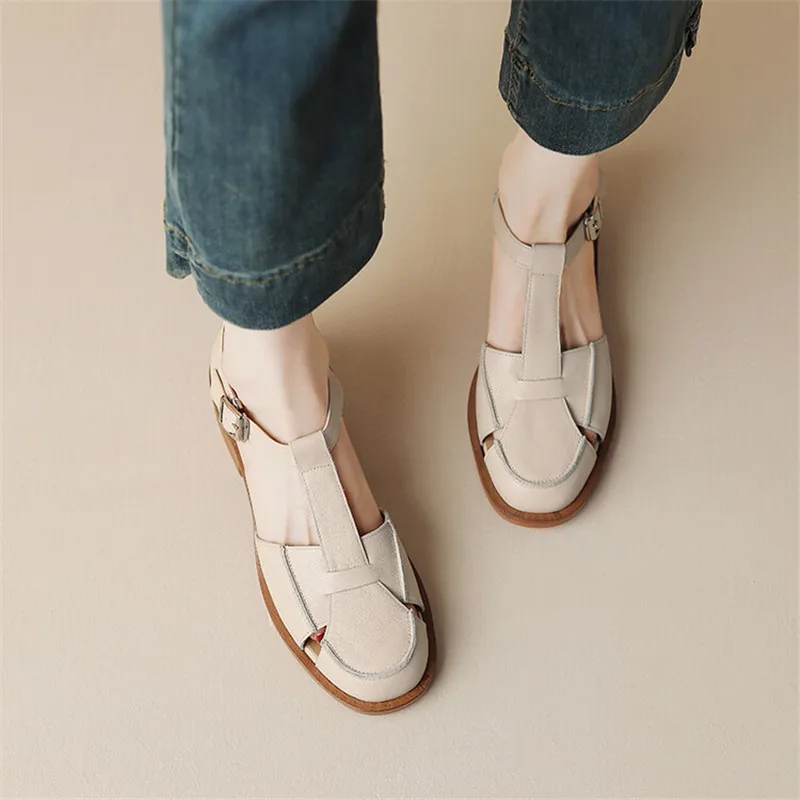 2023 Summer Sandals Cowhide Ro - Casual Sandal Leather ulasan dan harga