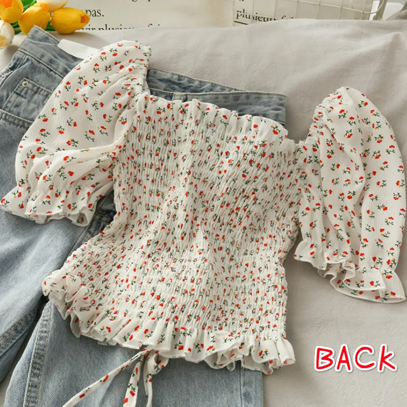 Blouses Shirts Women Floral Dr - Short Linen Drawstring ulasan dan harga