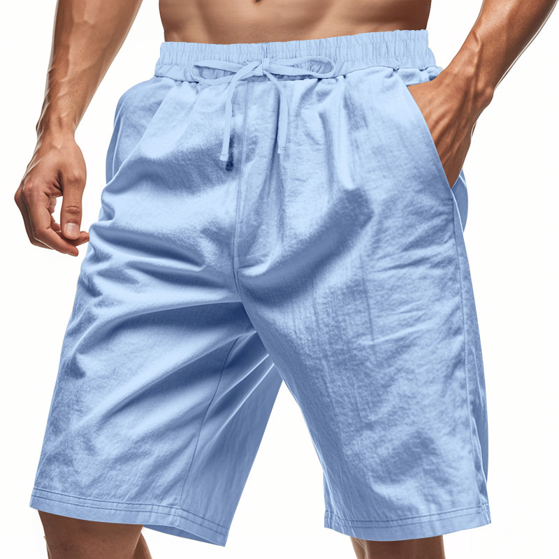 2026 New Men Cotton Linen Beac - Short Linen Drawstring ulasan dan harga
