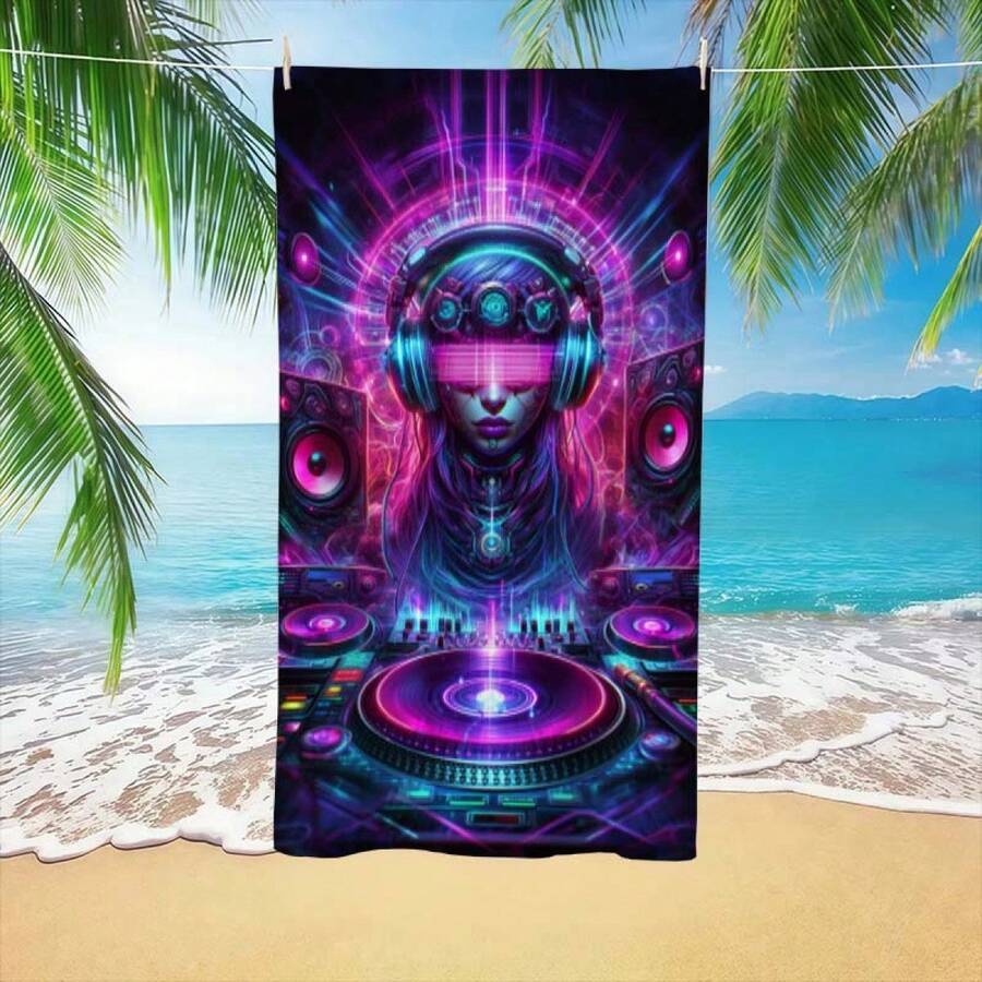 Extra Large Cyberpunk DJ Patte - Beach Towel Large ulasan dan harga