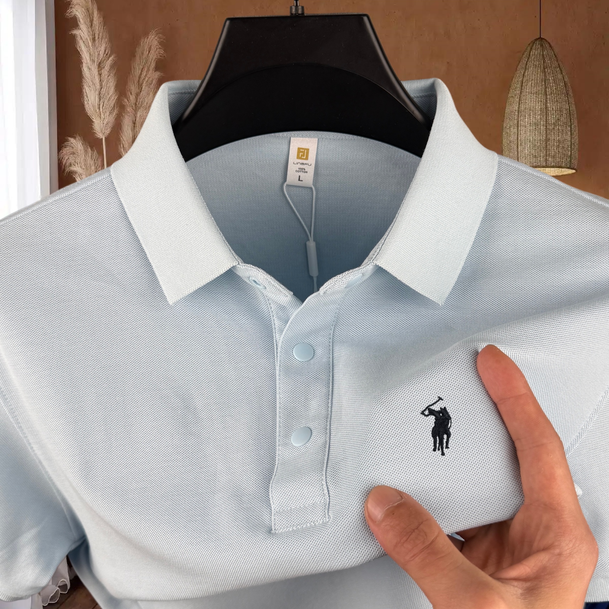 100% pure cotton high-end bran - Polo Shirt Pique ulasan dan harga
