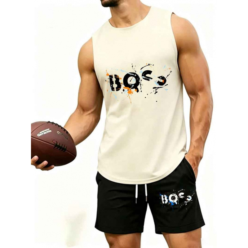 Men's  Graffiti Letter Print 2 - Tank Top Muscle ulasan dan harga