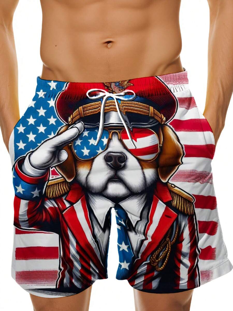 Patriotic Dog American Flag Sw - Swim Trunk Quick Dry ulasan dan harga