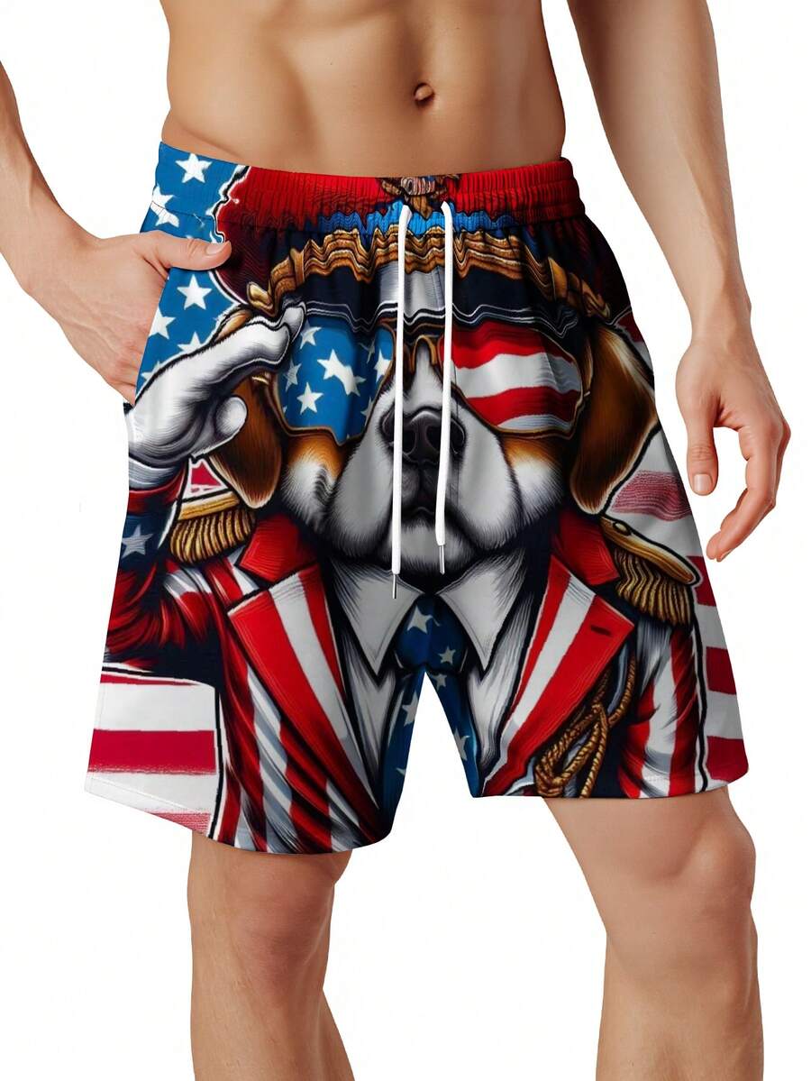 Patriotic Dog American Flag Sw - Swim Trunk Quick Dry ulasan dan harga
