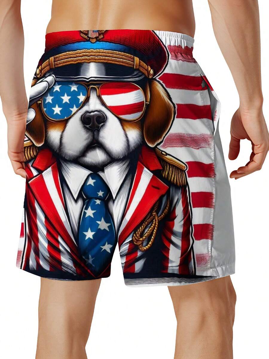 Patriotic Dog American Flag Sw - Swim Trunk Quick Dry ulasan dan harga