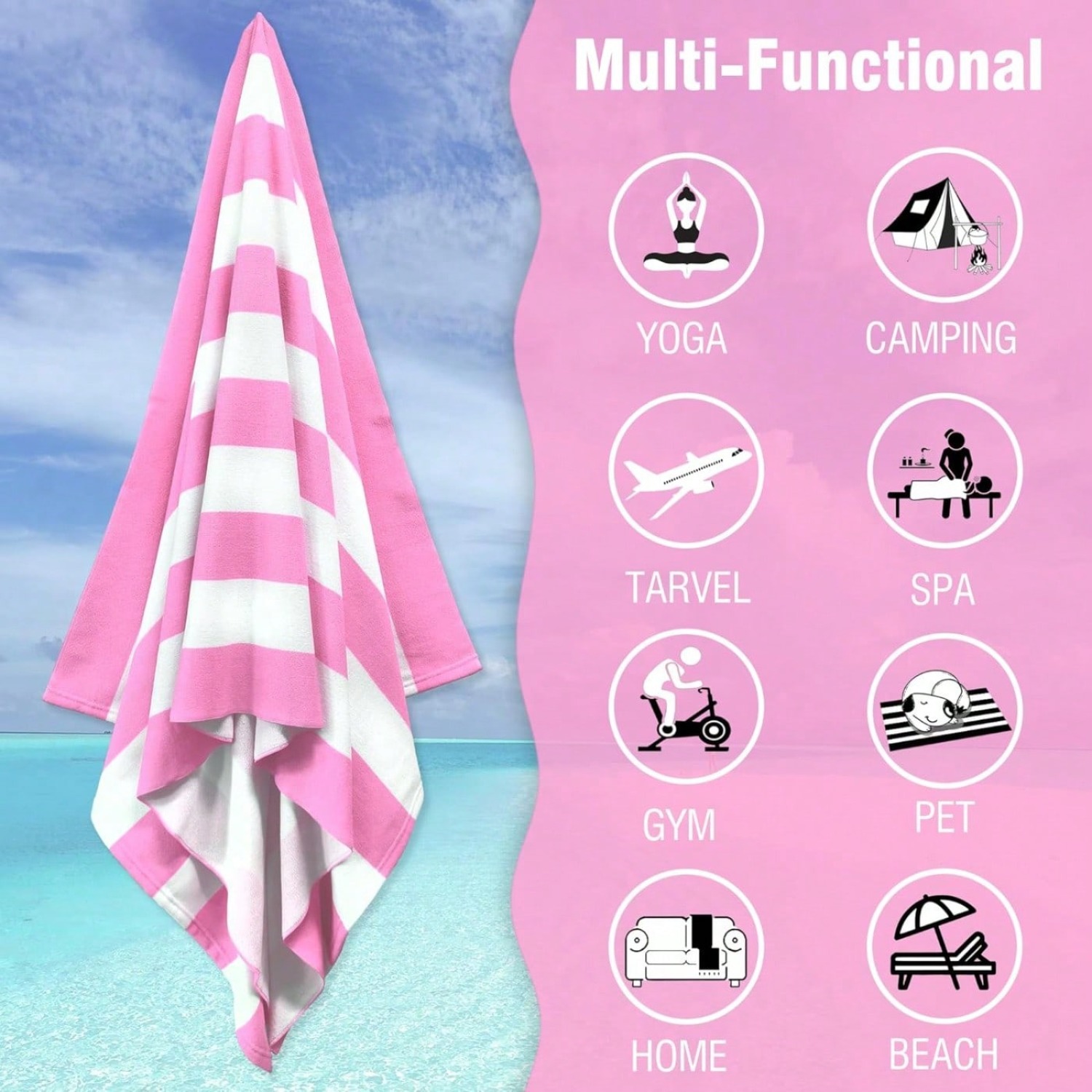 1 PC Large Oversized Beach Tow - Beach Towel Large ulasan dan harga