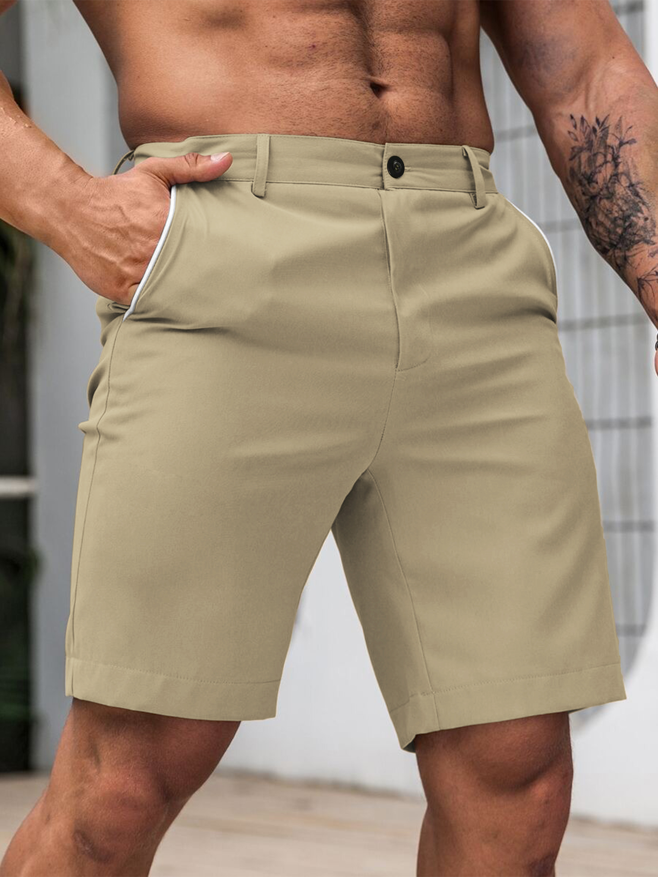 Men's Contrast Trim Chino Shor - Shorts Chino Slim ulasan dan harga