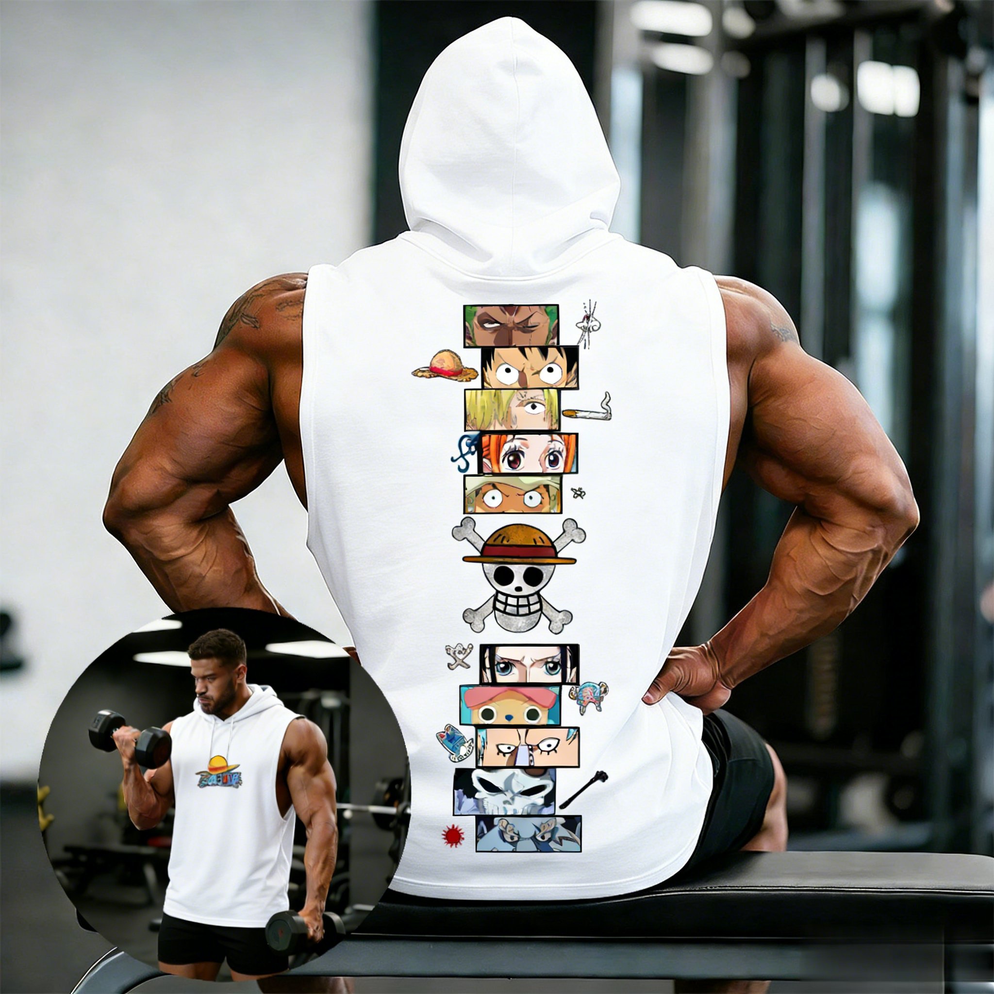One Piece Anime Hoodie Sleevel - Tank Top Muscle ulasan dan harga