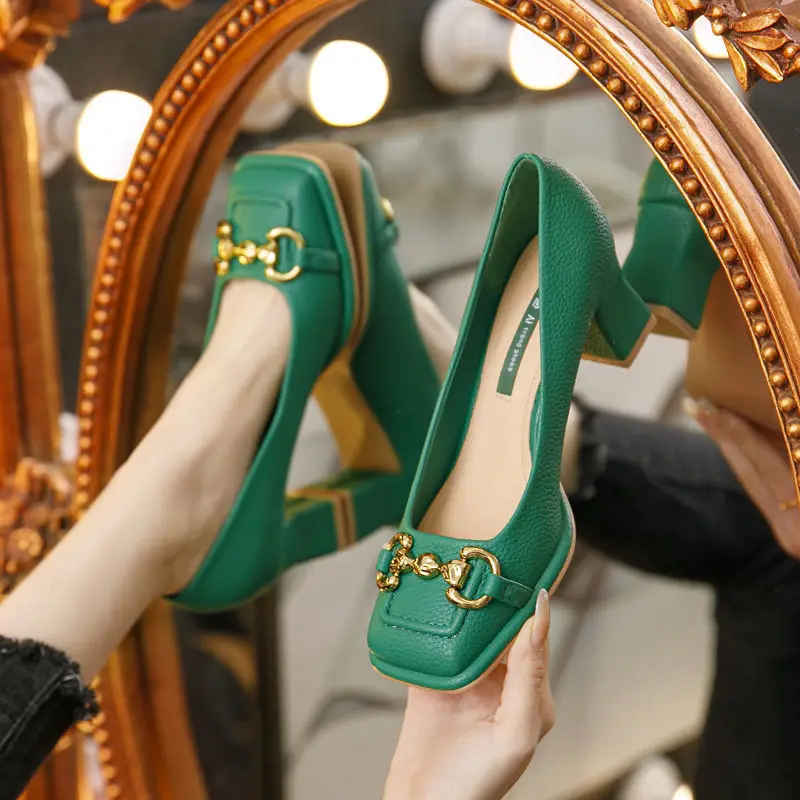 2026 New Retro Square Head Hig - Casual Sandal Leather ulasan dan harga