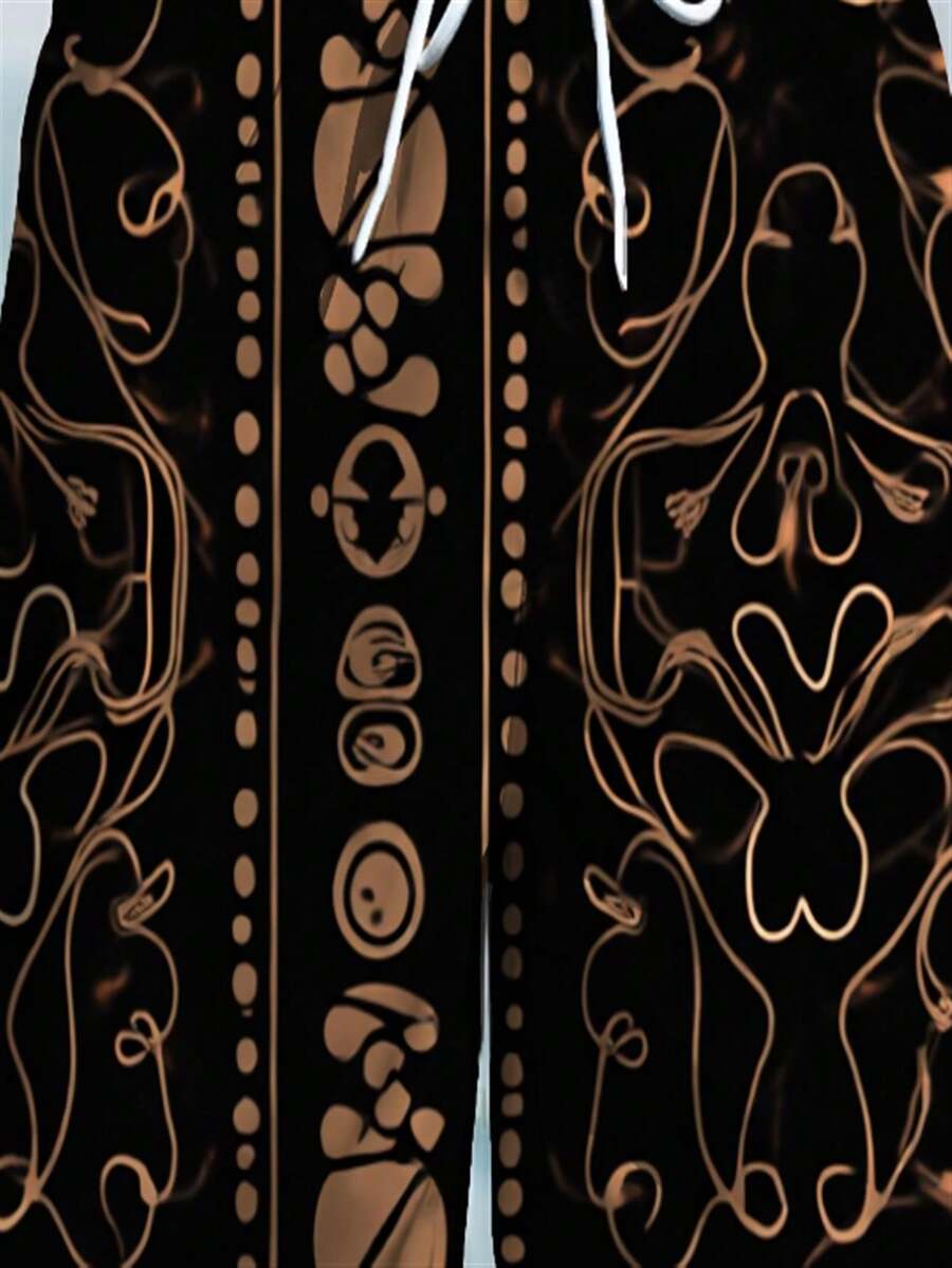 Mens Abstract Geometric Print  - Swim Trunk Quick Dry ulasan dan harga