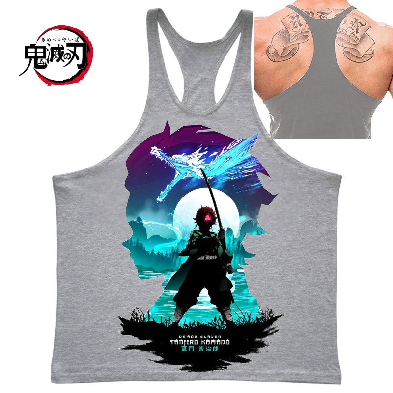 (Demon Slayer) GYM Mens Tank T - Tank Top Muscle ulasan dan harga