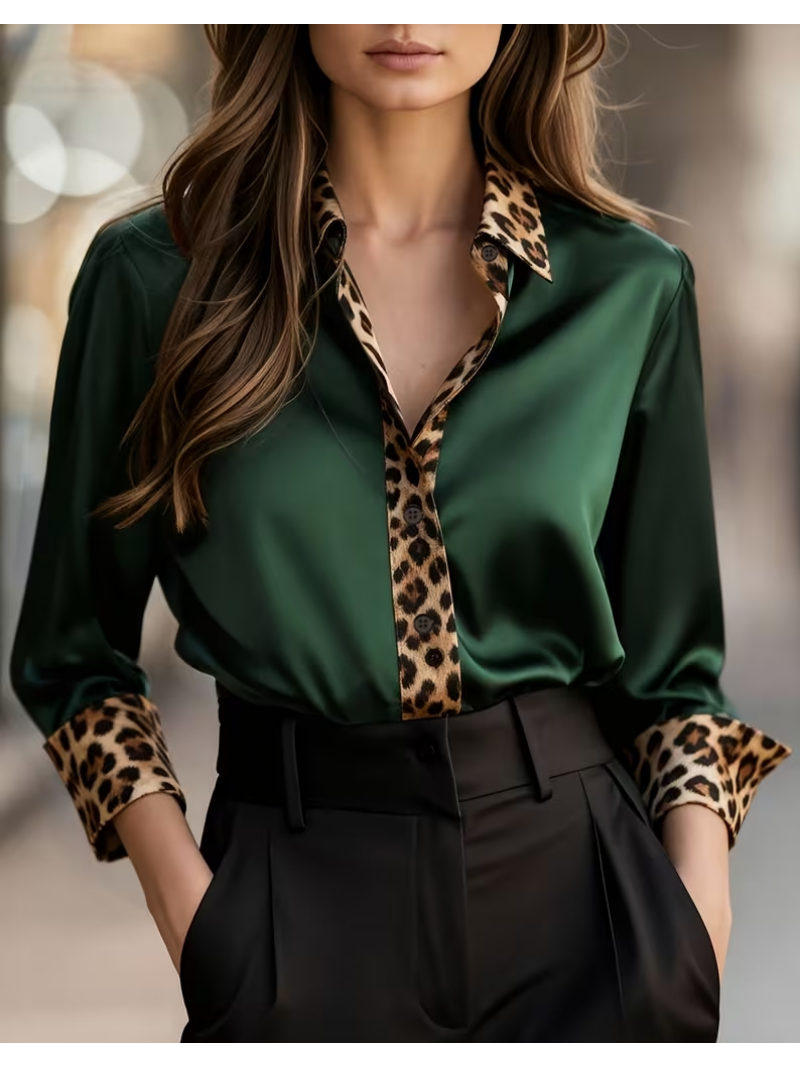 Elegant Long Sleeve Button Dow - Shirt Camp Collar ulasan dan harga