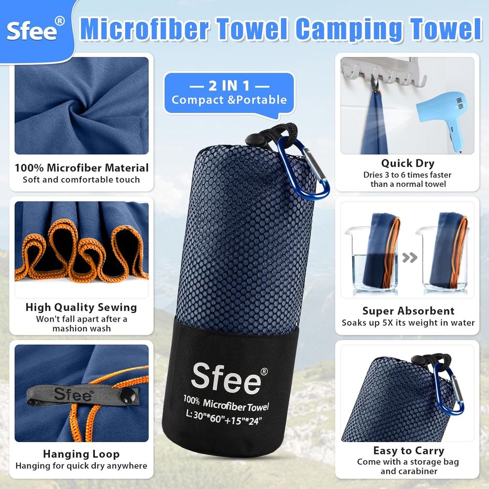 Compact Large Absorbent Travel - Beach Towel Large ulasan dan harga