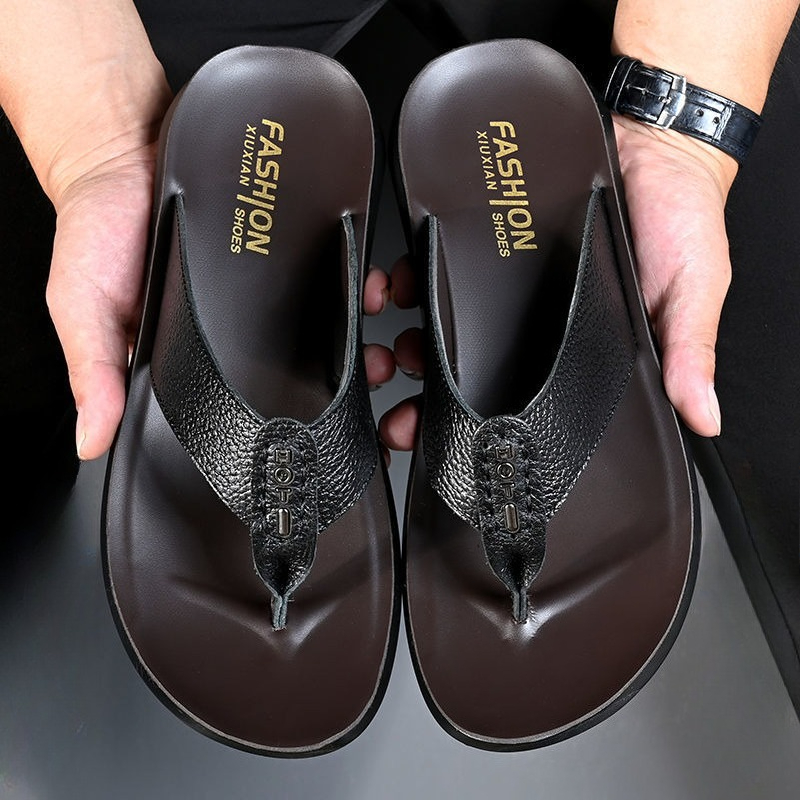 Hot Sale Men's Flip Flops High - Flip Flop Leather Men ulasan dan harga