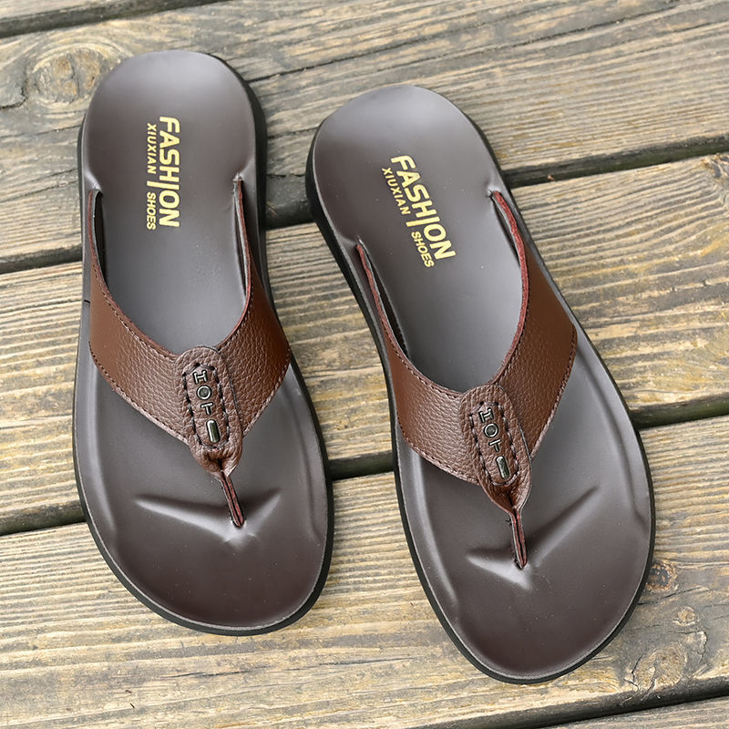 Hot Sale Men's Flip Flops High - Flip Flop Leather Men ulasan dan harga