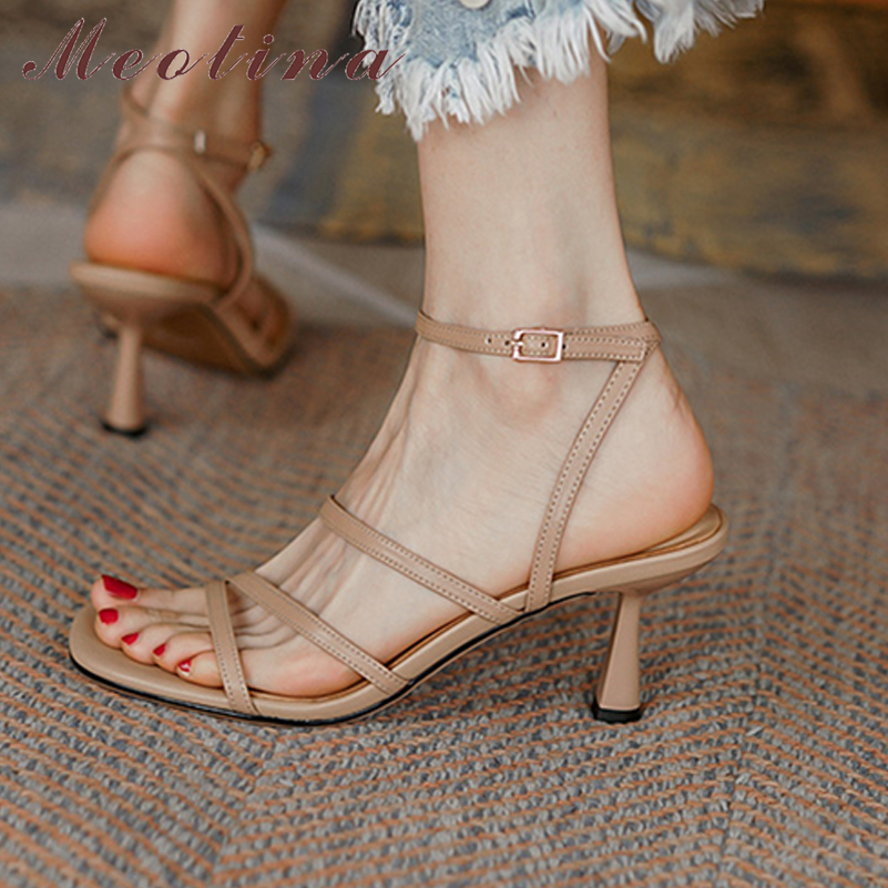 Meotina Sandals Women Shoes Sq - Casual Sandal Leather ulasan dan harga