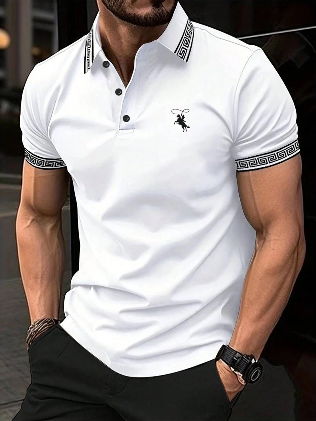 The new men's short-sleeved PO - Polo Shirt Pique ulasan dan harga