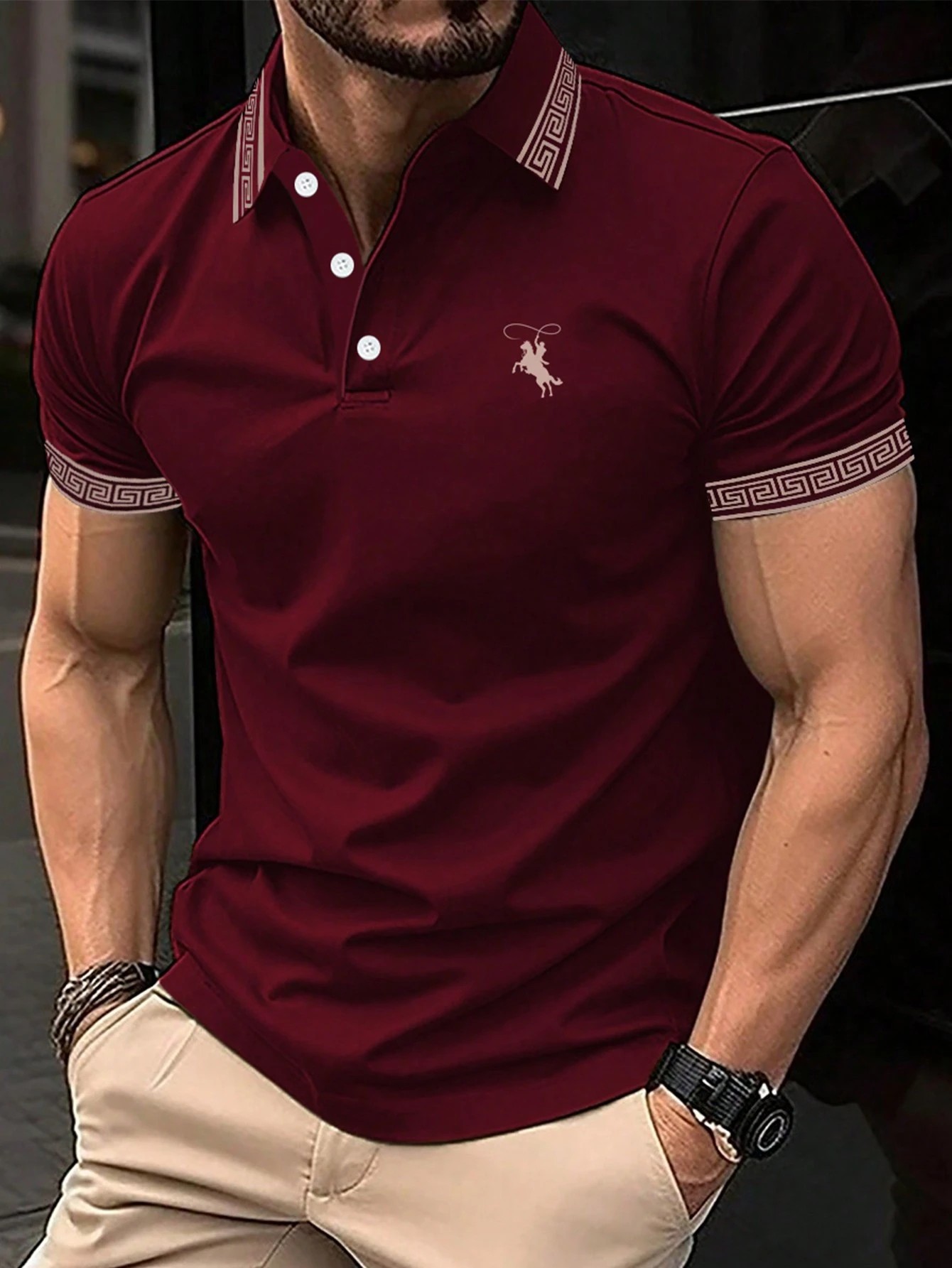 The new men's short-sleeved PO - Polo Shirt Pique ulasan dan harga